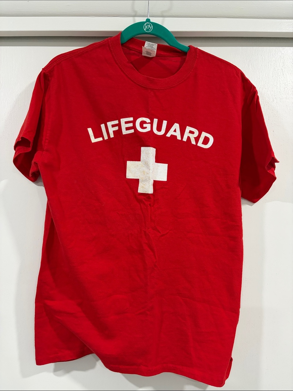 Red Lifeguard (costume) Tee with White Cross